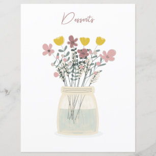 Papier Fleur sauvage Mason Jar Desserts Recette Divider
