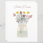 Papier Fleur sauvage Mason Jar Échangeur de recettes de p (Devant / Derrière)