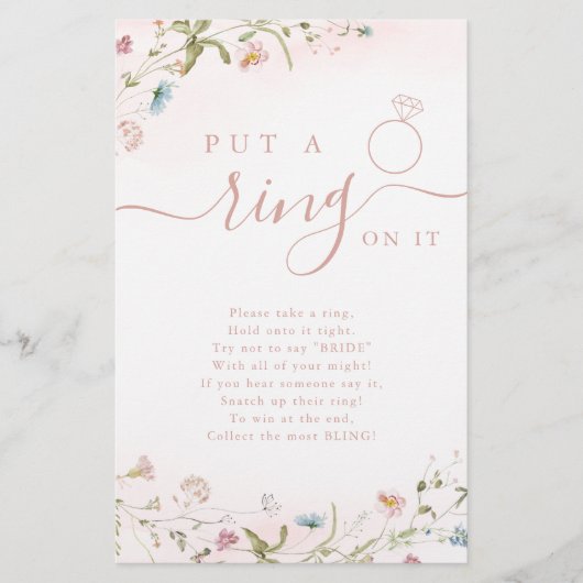 Papier Fleur sauvage mettre une bague sur le jeu de douch (Devant)