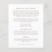 Papier Fleur sauvage monogramme simple mariage de automne (Dos)