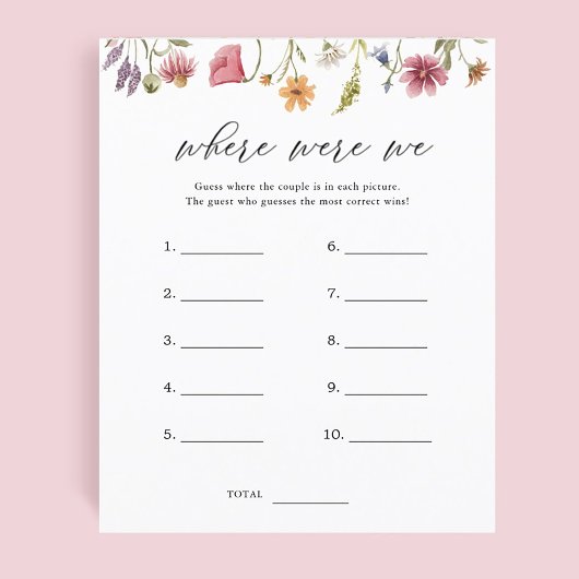 Papier Fleur sauvage Où Était Nous Jeu De Douche