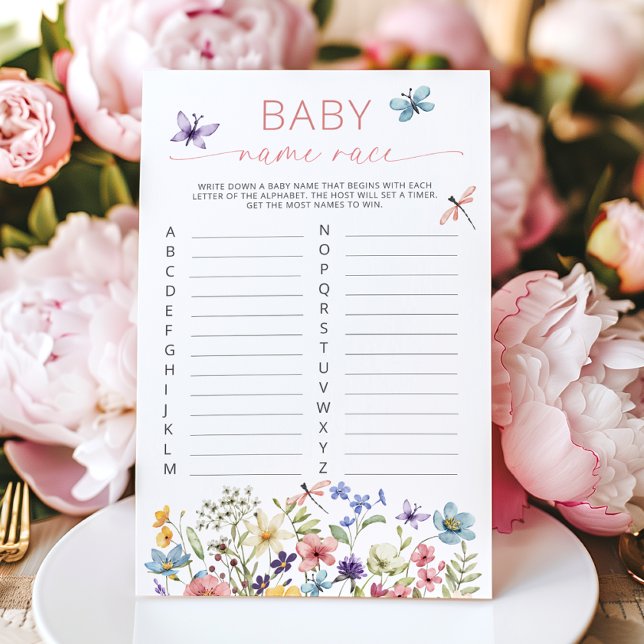 Papier Fleur sauvage Papillon Jardin Nom de la race Jeu (Créateur téléchargé)