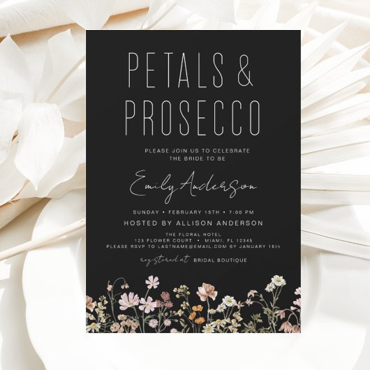 Papier Fleur sauvage Petals & Prosecco Invitation