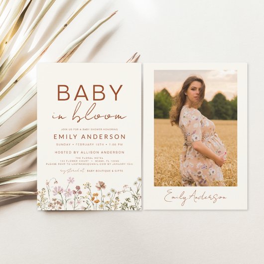 Papier Fleur sauvage photo Baby in Bloom Baby shower