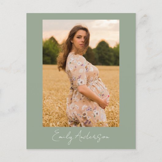 Papier Fleur sauvage photo Sage Green Baby dans la douche (Dos)