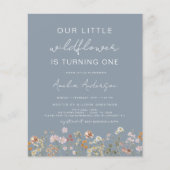 Papier Fleur sauvage Premier anniversaire Dusty Blue Invi (Devant)