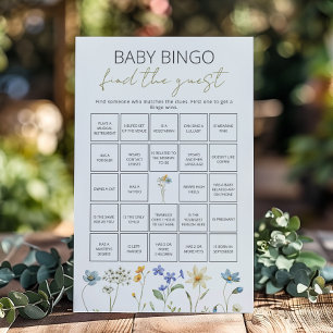 Papier Fleur Sauvage Printemps Floral Bébé Bingo Trouvez