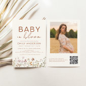 Papier Fleur sauvage QR Code Baby in Bloom Baby shower