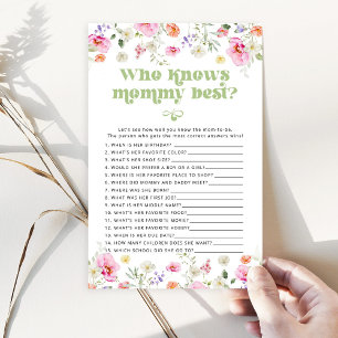 Papier Fleur sauvage Qui connaît maman meilleur baby show