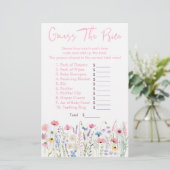 Papier Fleur sauvage Rose Devinez Le Jeu De Douche Prix (Debout devant)