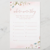 Papier Fleur sauvage rose où étaient-ils la nuptiale douc (Devant)