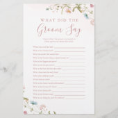 Papier Fleur sauvage rose qu'est-ce que le marié a dit je (Devant)