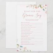 Papier Fleur sauvage rose qu'est-ce que le marié a dit je (Devant / Derrière)