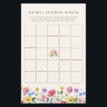 Papier Fleur sauvage Rustic Chic Floral Fête des mariées<br><div class="desc">Célébrez votre histoire d'amour avec cet élégant jeu de bingo de douche à nuptiale fleurie avec un design de fleur sauvage d'aquarelle et script de calligraphie moderne. Parfait pour un mariage de jardin, une cérémonie en plein air ou une célébration boho rustique, ce design mêle des éléments floral fantaisistes à...</div>