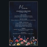 Papier Fleur sauvage Rustic Country Boho Floral Mariage M<br><div class="desc">Venez célébrer votre amour grâce à ce menu mariage animé qui présente un design fleur sauvage aquarelle dans les tons rose, violet et vert. Parfait pour les mariages de jardin, de printemps ou de style rustique, cet invitation d'inspiration nature allie délicats accents floraux à une typographie élégante, créant une touche...</div>