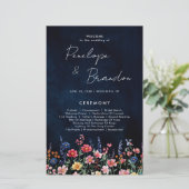 Papier Fleur sauvage Rustic Country Boho Wedding Programm (Debout devant)