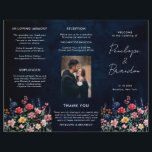 Papier Fleur sauvage Rustic Country Photo Wedding Program<br><div class="desc">Célébrez votre amour avec ce programme de mariage photographique dynamique avec un design fleur sauvage d'aquarelle dans les tons rose, violet et vert. Parfait pour les mariages de jardin, de printemps ou de style rustique, cet invitation d'inspiration nature allie délicats accents floraux à une typographie élégante, créant une touche fantaisiste...</div>