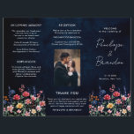 Papier Fleur sauvage Rustic Country Photo Wedding Program<br><div class="desc">Célébrez votre amour avec ce programme de mariage photographique dynamique avec un design fleur sauvage d'aquarelle dans les tons rose, violet et vert. Parfait pour les mariages de jardin, de printemps ou de style rustique, cet invitation d'inspiration nature allie délicats accents floraux à une typographie élégante, créant une touche fantaisiste...</div>