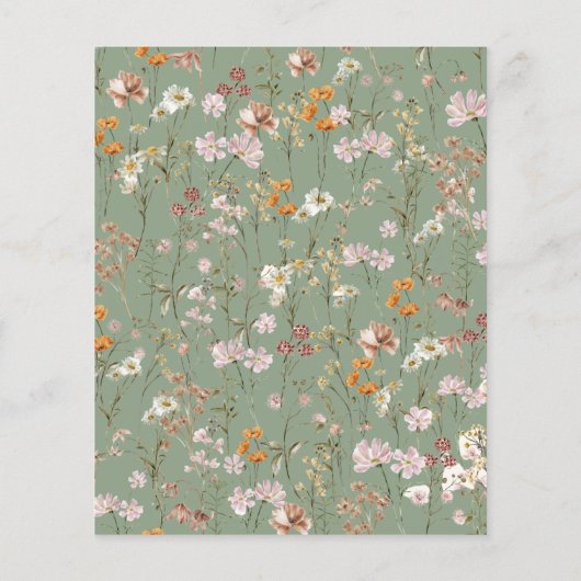 Papier Fleur sauvage Sage Green Baby dans le Baby shower (Dos)