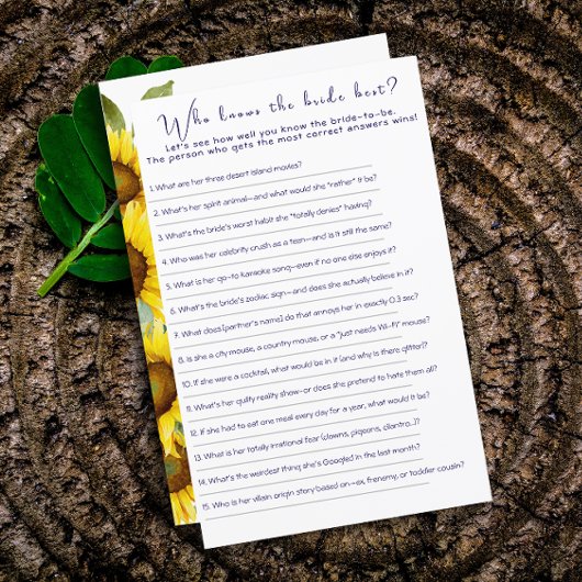 Papier Fleur sauvage tournesol de la fête de la douche de