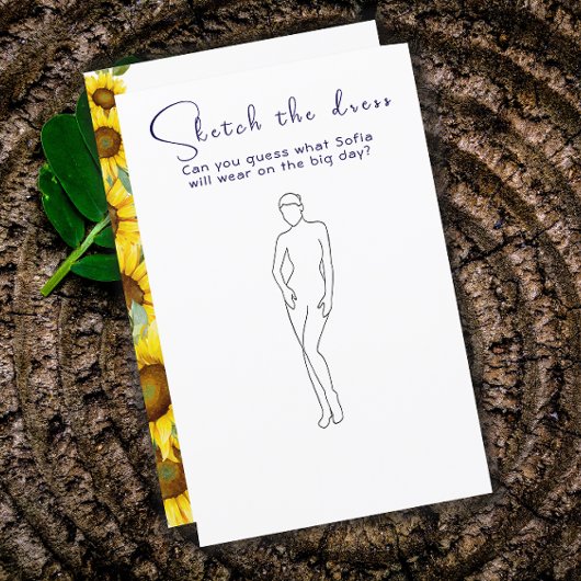 Papier Fleur sauvage tournesol robe de douche de mariée