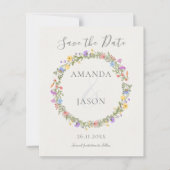 Papier Fleur sauvage Wreath Floral Wedding Enregistrer la (Devant)