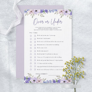 Papier Fleur violette au-dessus ou en dessous du jeu de F