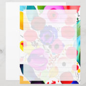 Papier Fleurie lumineuse multicolore à rayures (Devant / Derrière)