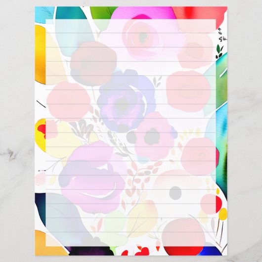 Papier Fleurie lumineuse multicolore à rayures (Devant)