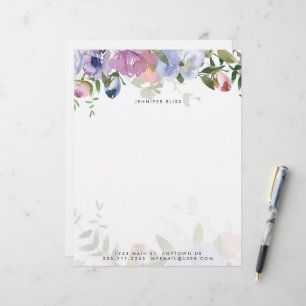 Papier Fleurs aquarelle pastel personnalisées