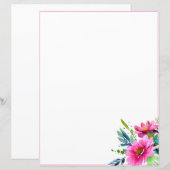 Papier Fleurs aquarelles roses (Devant / Derrière)