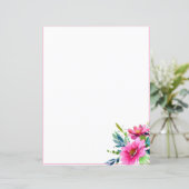 Papier Fleurs aquarelles roses (Debout devant)