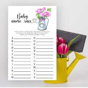 Papier Fleurs baby shower - Baby name race game