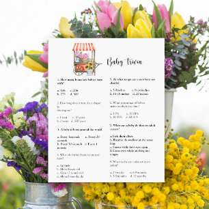 Papier Fleurs baby shower bébé Trivia Baby shower Jeu