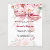Papier Fleurs bébé fleur rose arc Baby shower invitation (Devant)