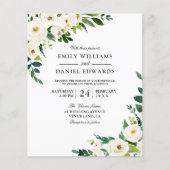 Papier Fleurs blanches Belle Faire-part de mariage budgét (Devant)