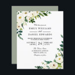 Papier Fleurs blanches Belle Faire-part de mariage budgét<br><div class="desc">Fleurs blanches Belle Faire-part de mariage budgétaire Une alternative moins chère qu'une invitation standard.</div>