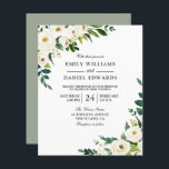 Papier Fleurs blanches Belle Faire-part de mariage budgét<br><div class="desc">Fleurs blanches Belle Faire-part de mariage budgétaire Une alternative moins chère qu'une invitation standard.</div>