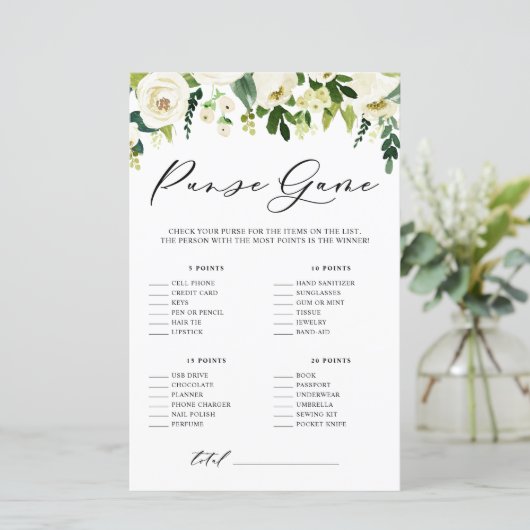 Papier Fleurs blanches Ce qu'il y a dans votre sac de dou (Debout devant)