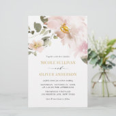 Papier Fleurs blanches d'aquarelle féminine Mariage Invit (Debout devant)