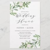 Papier Fleurs blanches Invitation Wedding shower de verdu (Devant)