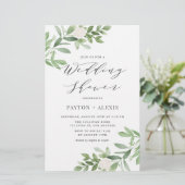 Papier Fleurs blanches Invitation Wedding shower de verdu (Debout devant)