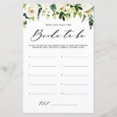 Papier Fleurs blanches L'âge de la mariée jeu de douche (Devant)