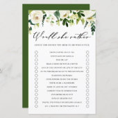 Papier Fleurs Blanches Voudrait-Elle Plutôt Baby shower J (Devant / Derrière)