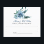 Papier fleurs bleu aquarelle accueil de mariage<br><div class="desc">C'est une carte de conseil mariage bleu poussiéreux à fleurs Aquarelle tendance et chic pour votre réception de mariage. Permettez à vos amis et invités de confiance et à votre famille de donner leurs souhaits de grand jour avec cette carte de conseil élégante. La police est une police de style...</div>
