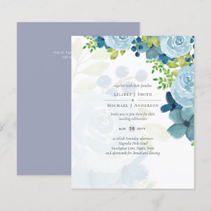 Papier Fleurs Bleu Poussiéreux Sublimes Vert Sauge Mariag