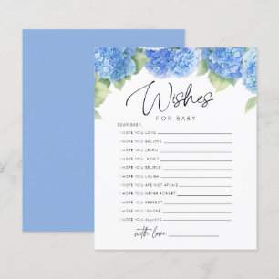 Papier Fleurs bleues C'est un garçon souhaite Baby shower