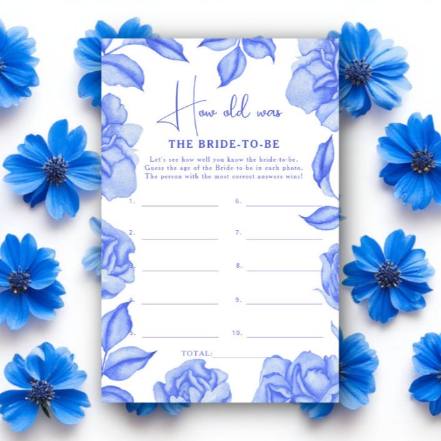 Papier Fleurs bleues Quel âge avait la future mariée jeu (Créateur téléchargé)
