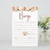 Papier Fleurs Boho automne | Jeu de Bingo de mariage (Debout devant)