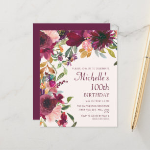 Papier Fleurs Bourgogne Violettes BUDGET 100e Anniversair